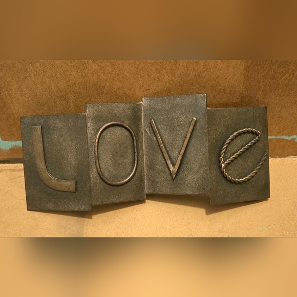 Other - Industrial Metal "LOVE" Wall Decor Sign – Rustic Farmhouse 3D Relief Art
